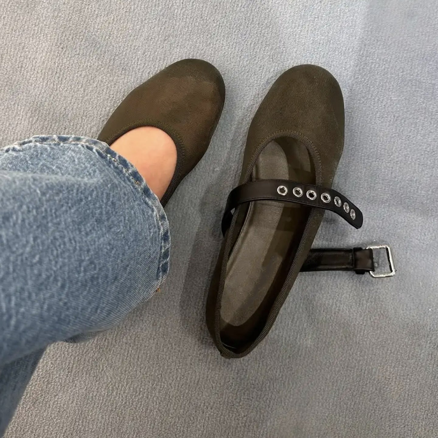 Mia | Mary Jane Ballet Flats - Breathable Mesh Buckle