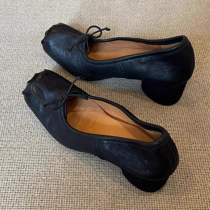 Cindy | Mary Jane Ballet Flats - Square Toe Sheepskin