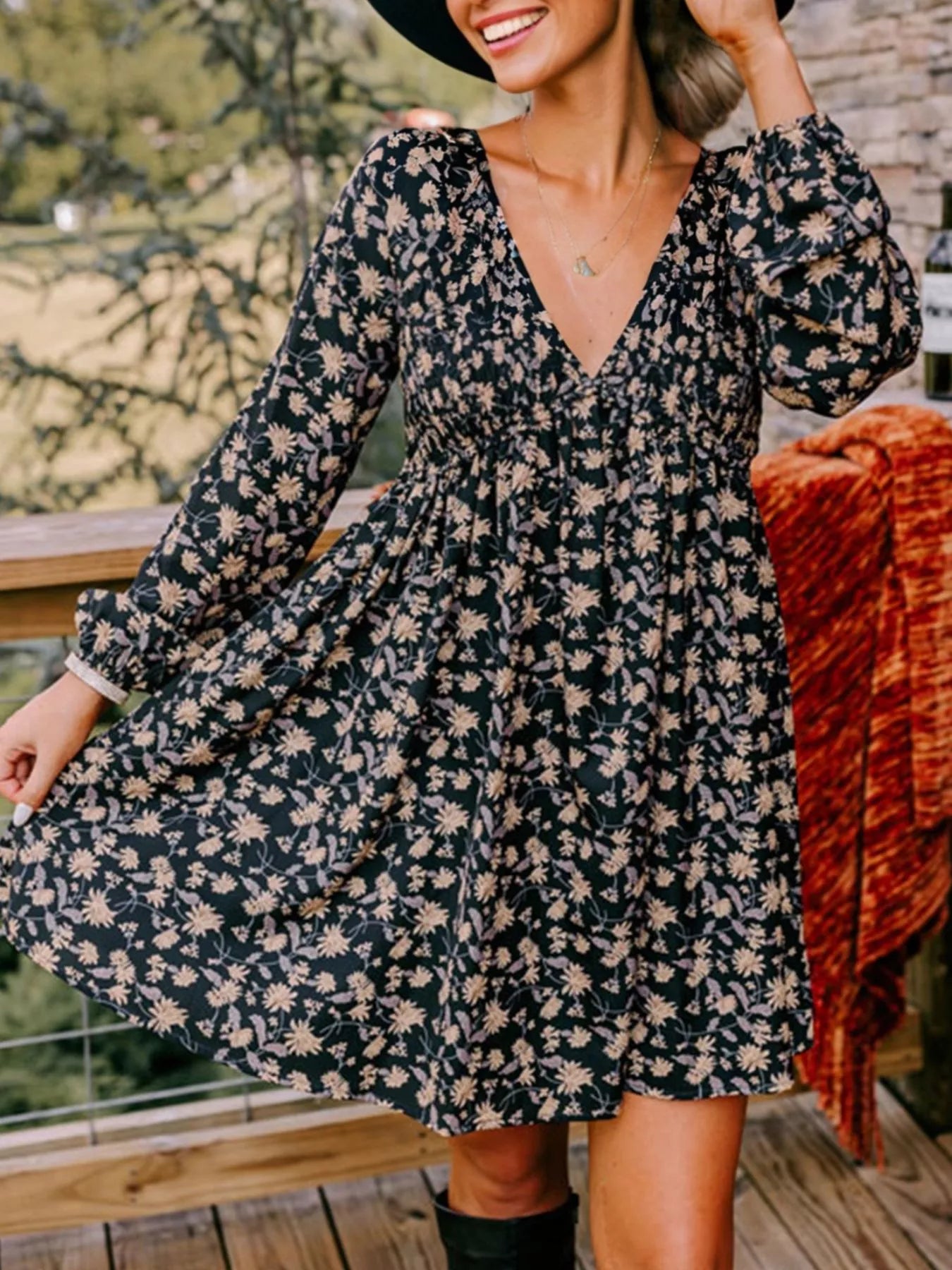 Smocked Tiered Babydoll Sundress | Lyra