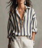 Loose Striped Button-Down Blouse | Mara