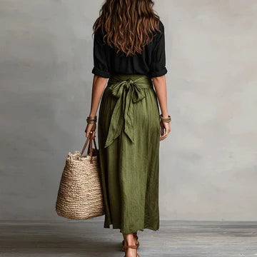 Button-Down Blouse & Pencil Skirt Two-Piece Set | Delphine