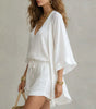Linen Cardigan, Vest & Shorts Three-Piece Set | Rosalind