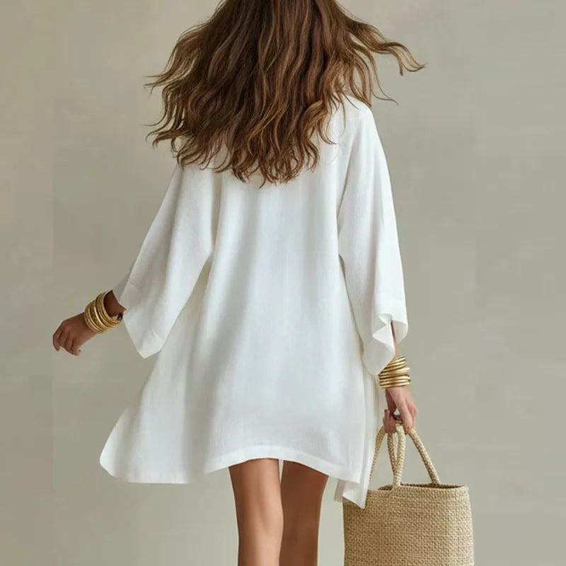 Linen Cardigan, Vest & Shorts Three-Piece Set | Rosalind