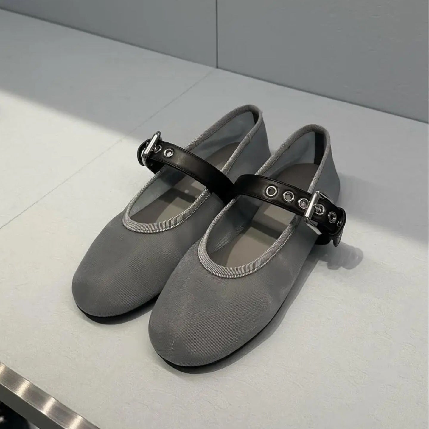 Mia | Mary Jane Ballet Flats - Breathable Mesh Buckle